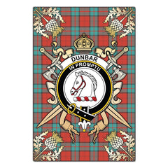 Clan Dunbar Ancient Tartan Crest Black Garden Flag  - Gold Thistle  WW19 Clan Dunbar Tartan Today   