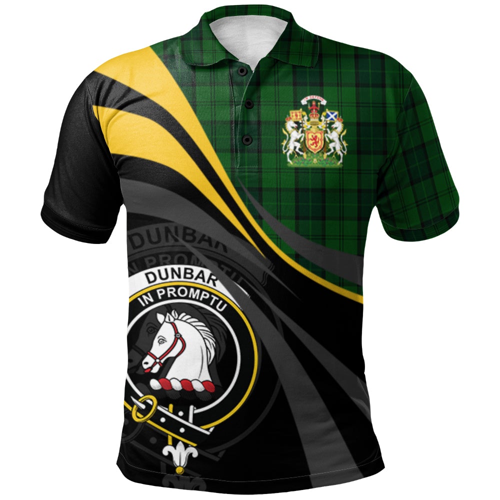 Clan Dunbar Hunting Tartan Polo Shirt - Royal Coat Of Arms Style II30 Dunbar Hunting Tartan Tartan Polo   