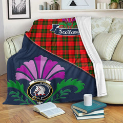 Clan Dunbar Tartan Crest Premium Blanket Thistle Style NE96 Clan Dunbar Tartan Today   