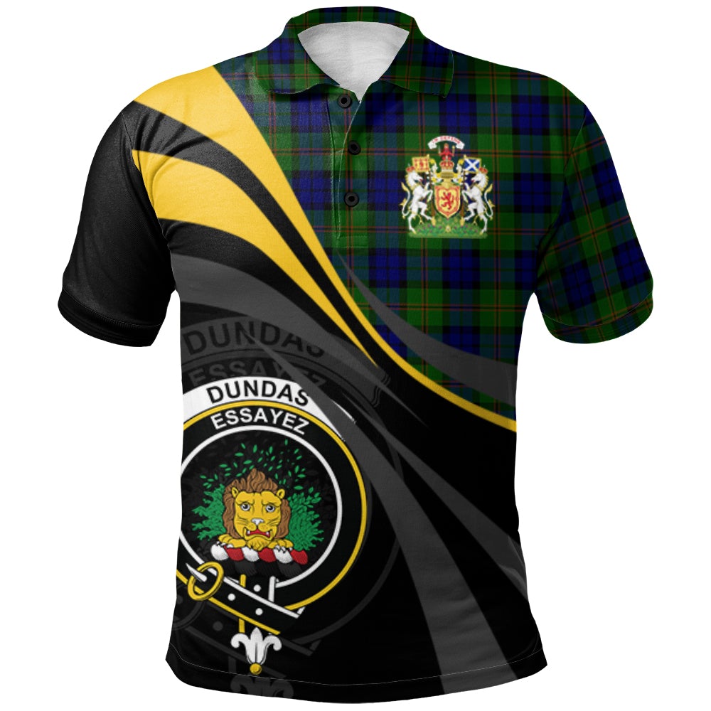 Clan Dundas Modern Tartan Polo Shirt - Royal Coat Of Arms Style OI88 Dundas Modern Tartan Tartan Polo   