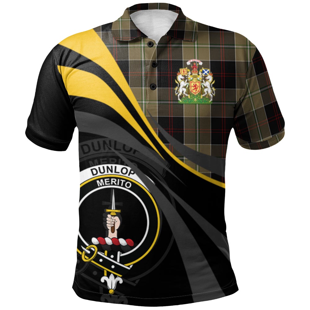 Clan Dunlop Hunting Tartan Polo Shirt - Royal Coat Of Arms Style SZ84 Dunlop Hunting Tartan Tartan Polo   