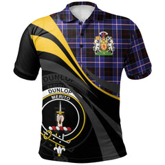 Clan Dunlop Modern Tartan Polo Shirt - Royal Coat Of Arms Style XZ30 Dunlop Modern Tartan Tartan Polo   