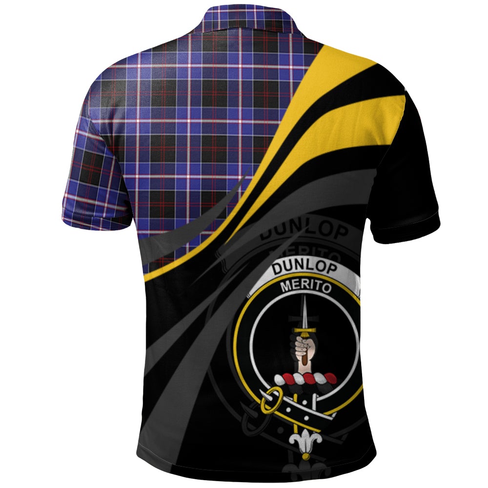 Clan Dunlop Modern Tartan Polo Shirt - Royal Coat Of Arms Style XZ30 Dunlop Modern Tartan Tartan Polo   