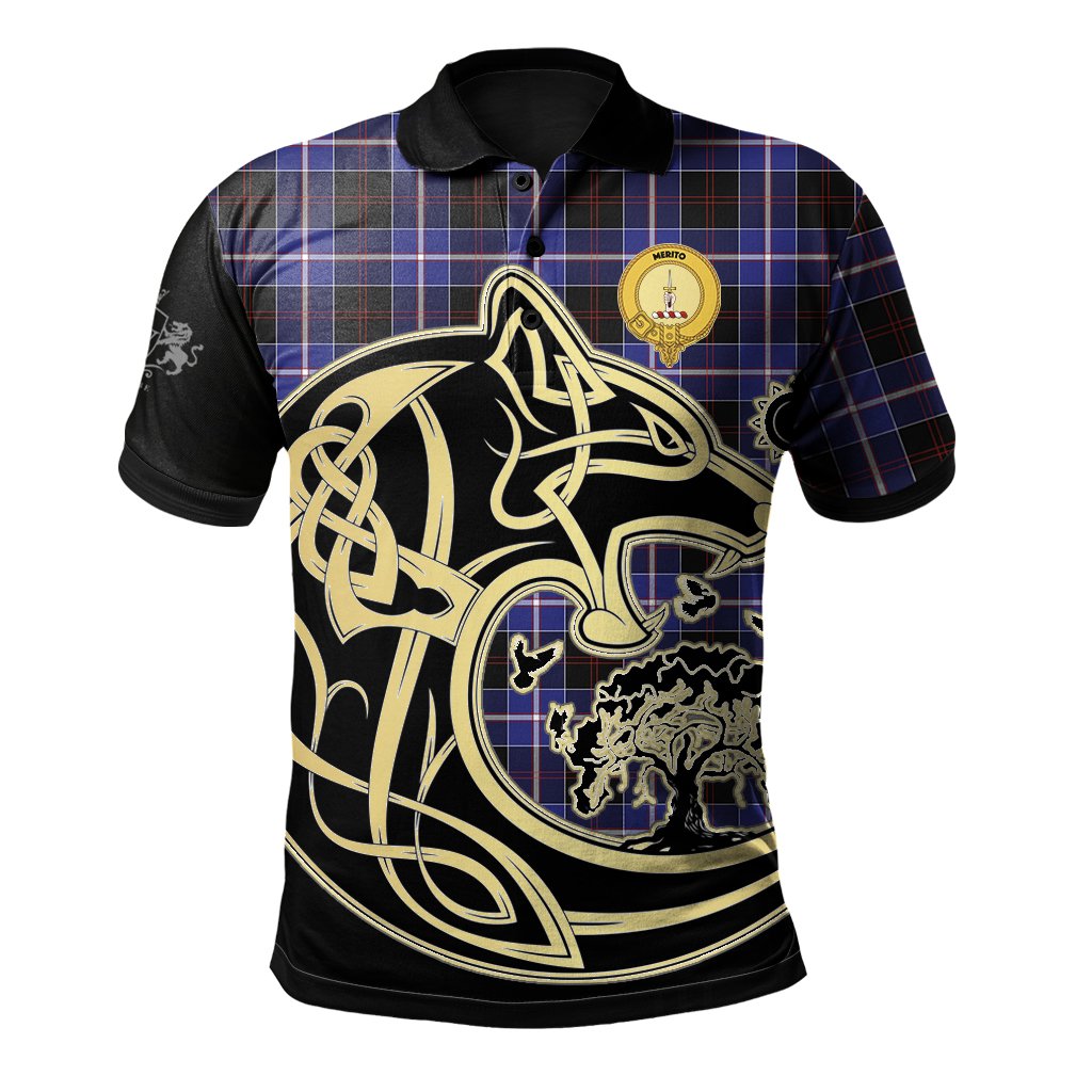 Clan Dunlop Modern Tartan Polo Shirt Viking Wolf QC74 Dunlop Modern Tartan Tartan Polo   