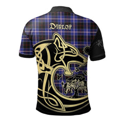 Clan Dunlop Modern Tartan Polo Shirt Viking Wolf QC74 Dunlop Modern Tartan Tartan Polo   