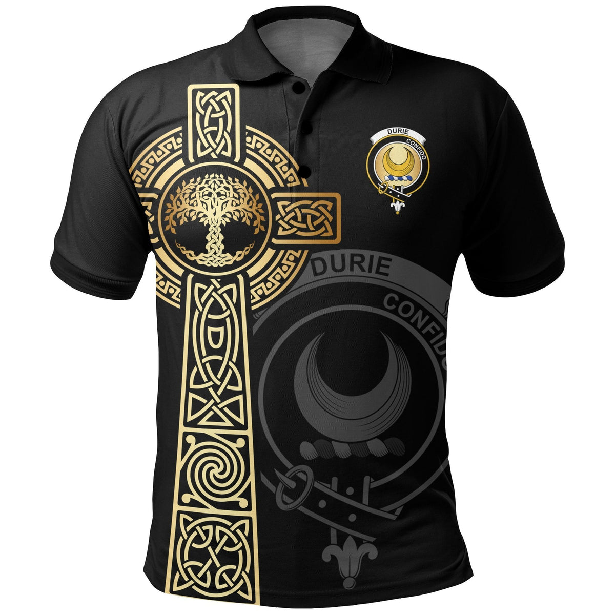 Clan Durie Clan Unisex Polo Shirt - Celtic Tree Of Life GX80 Durie Tartan Tartan Polo   