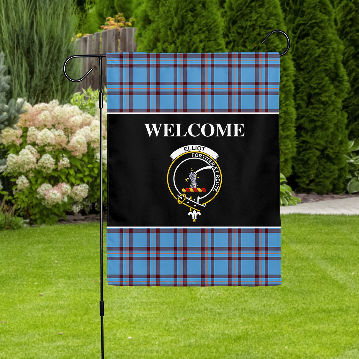 Clan Elliot Ancient Tartan Crest Black Garden Flag QN56 Clan Elliot Tartan Today   