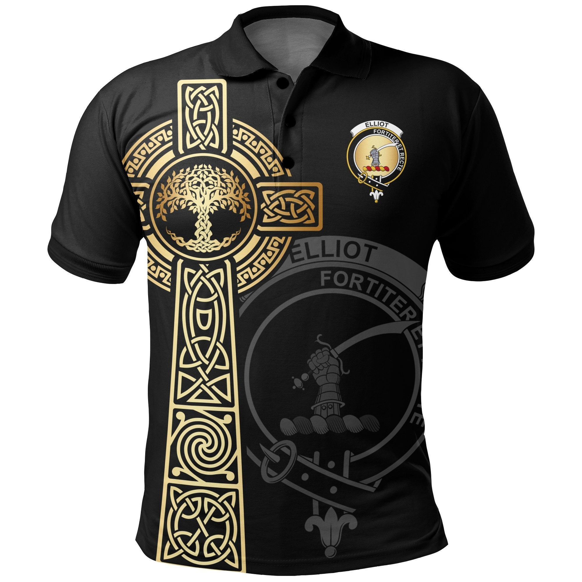 Clan Elliot Clan Unisex Polo Shirt - Celtic Tree Of Life OB80 Elliot Tartan Tartan Polo   