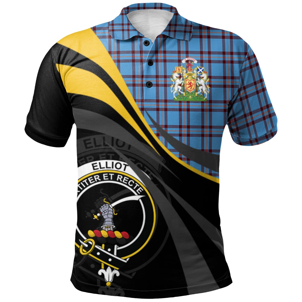 Clan Elliot Ancient Tartan Polo Shirt - Royal Coat Of Arms Style YX58 Elliot Ancient Tartan Tartan Polo   