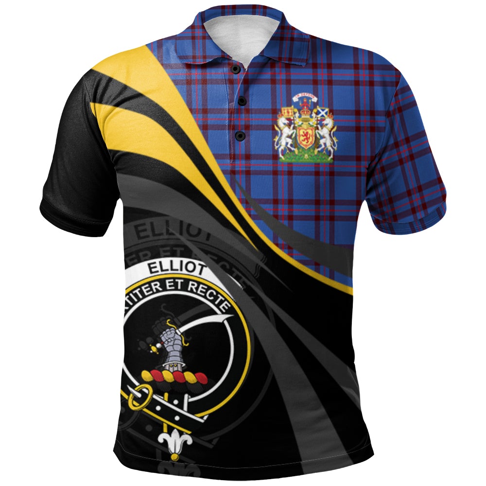 Clan Elliot Modern Tartan Polo Shirt - Royal Coat Of Arms Style LB19 Elliot Modern Tartan Tartan Polo   