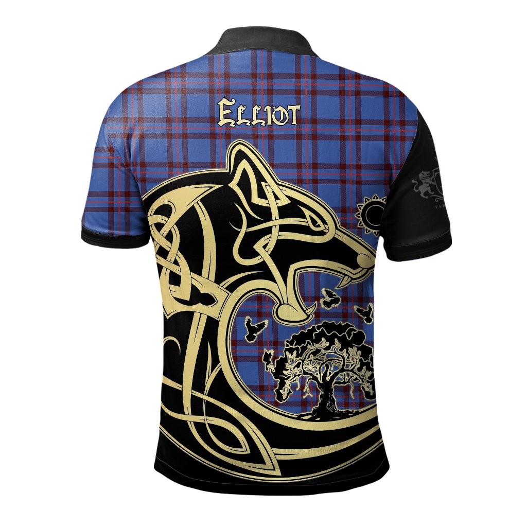 Clan Elliot Modern Tartan Polo Shirt Viking Wolf OE55 Elliot Modern Tartan Tartan Polo   