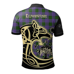 Clan Elphinstone Tartan Polo Shirt Viking Wolf QF55 Elphinstone Tartan Tartan Polo   