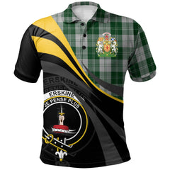 Clan Erskine Green Tartan Polo Shirt - Royal Coat Of Arms Style VM32 Erskine Green Tartan Tartan Polo   