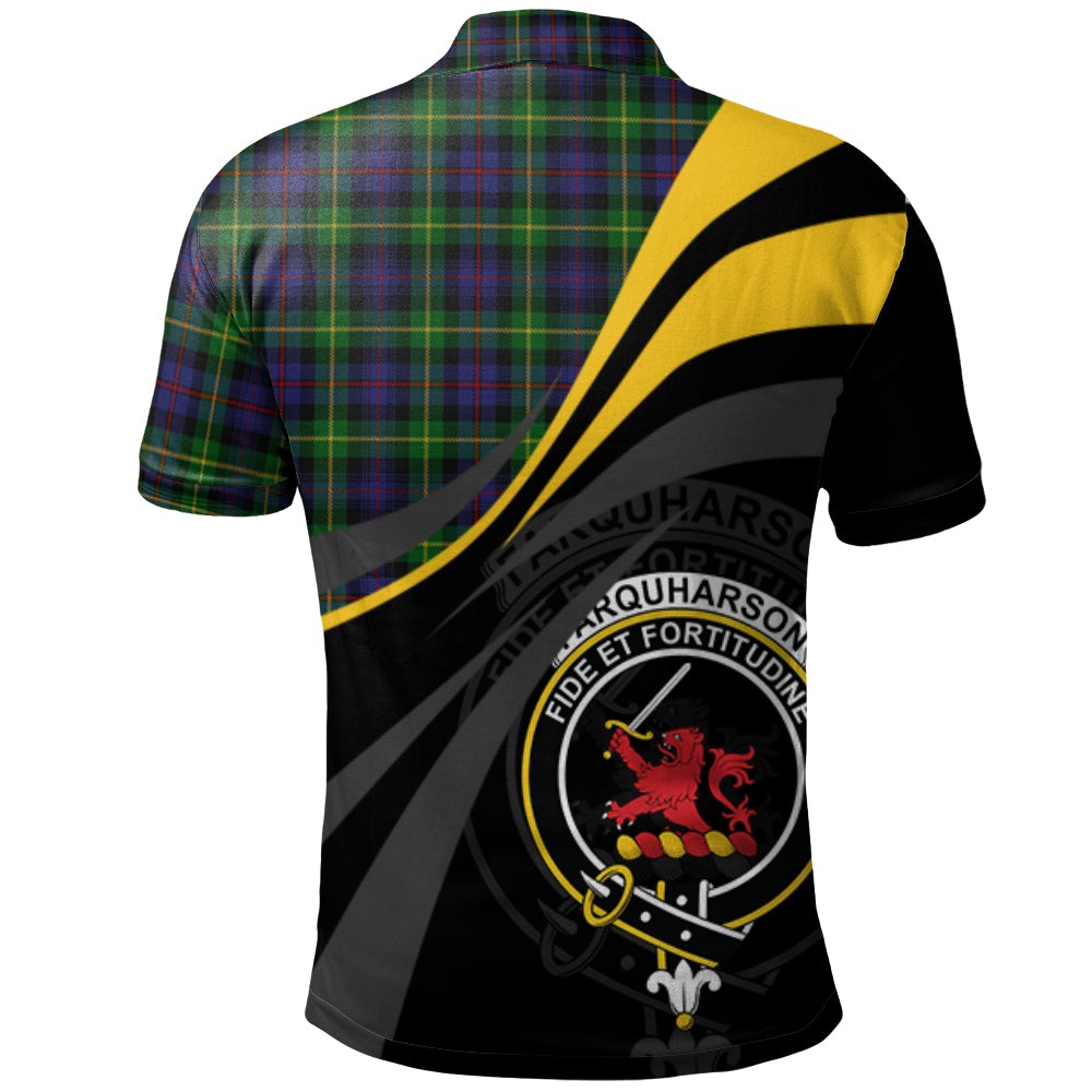 Clan Farquharson Tartan Polo Shirt - Royal Coat Of Arms Style QW59 Farquharson Tartan Tartan Polo   