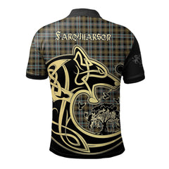 Clan Farquharson Weathered Tartan Polo Shirt Viking Wolf BS88 Farquharson Weathered Tartan Tartan Polo   