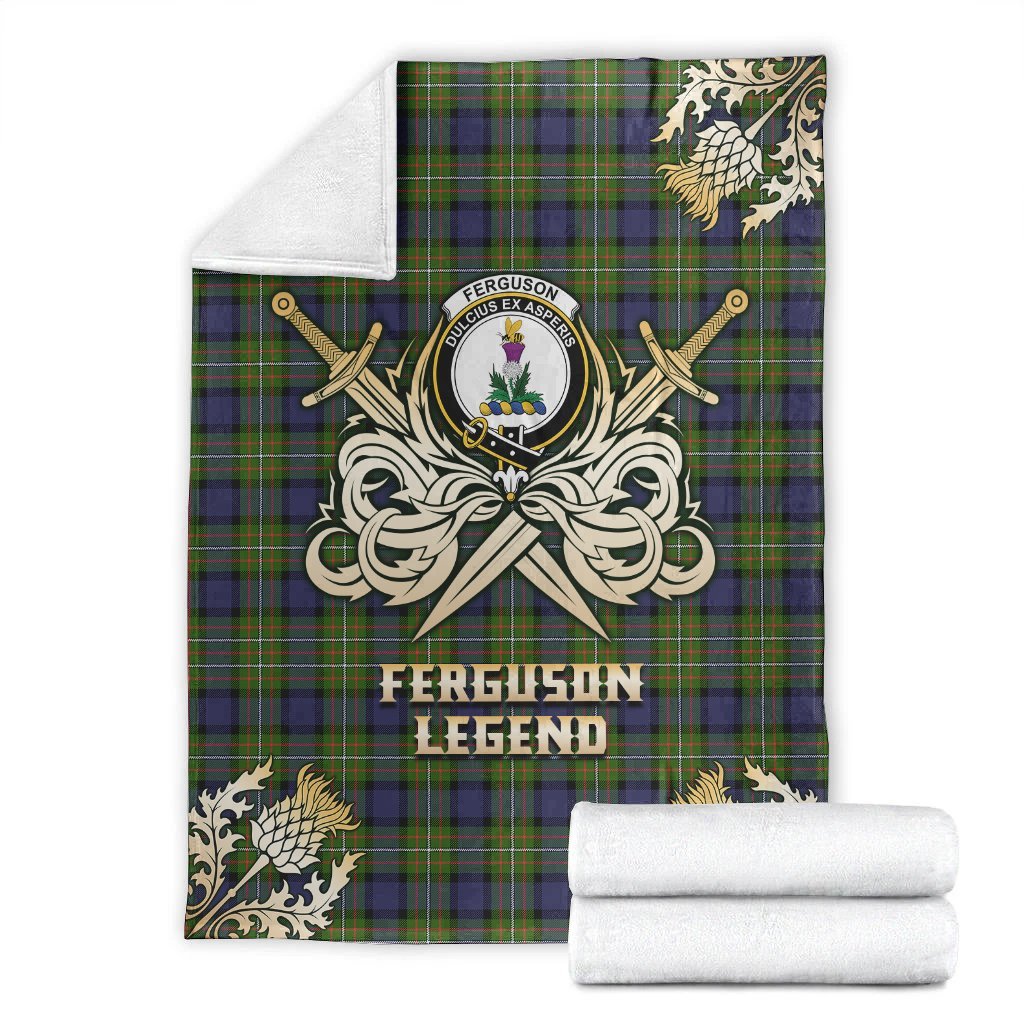 Clan Ferguson Modern Tartan Gold Courage Symbol Blanket YZ10 Clan Hall Tartan Today   