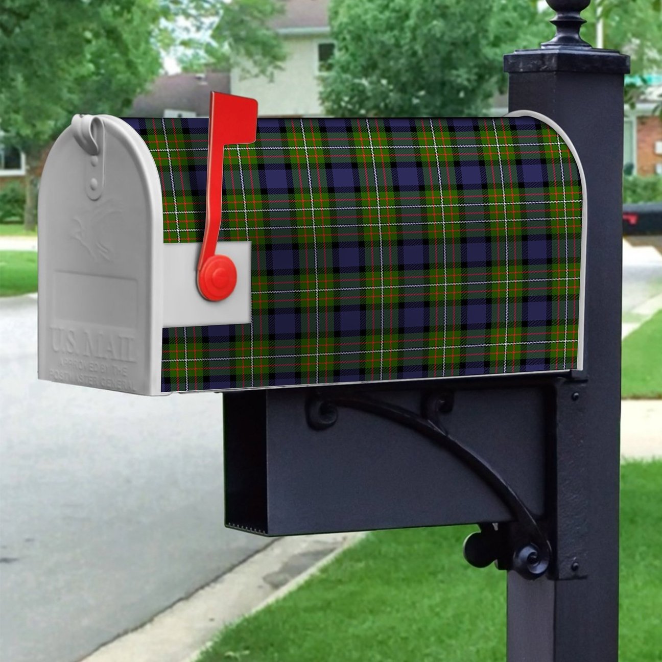 Clan Fergusson Modern Tartan Crest Mailbox EN97 Clan Fergusson Tartan Today   