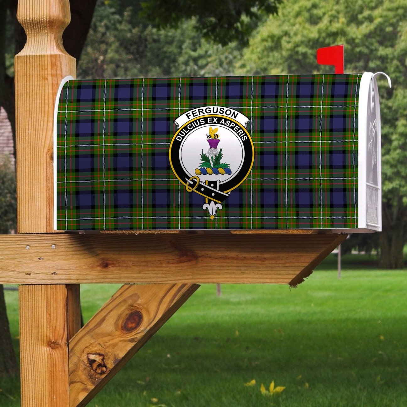 Clan Fergusson Modern Tartan Crest Mailbox EN97 Clan Fergusson Tartan Today   