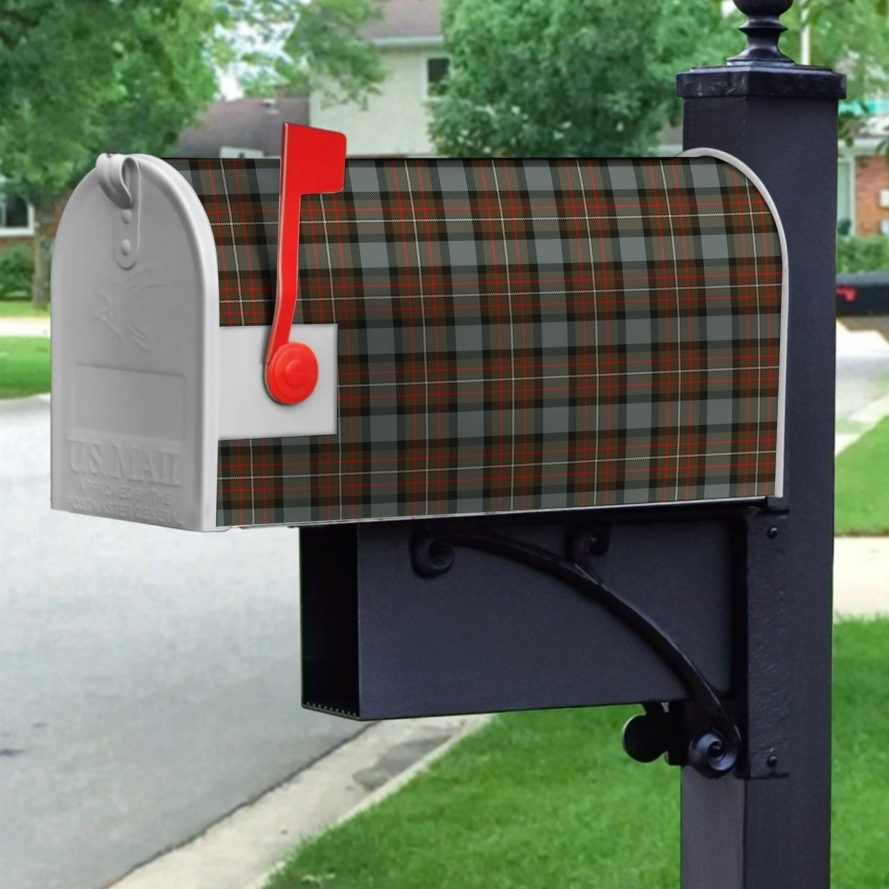 Clan Fergusson Weathered Tartan Crest Mailbox AQ66 Clan Fergusson Tartan Today   