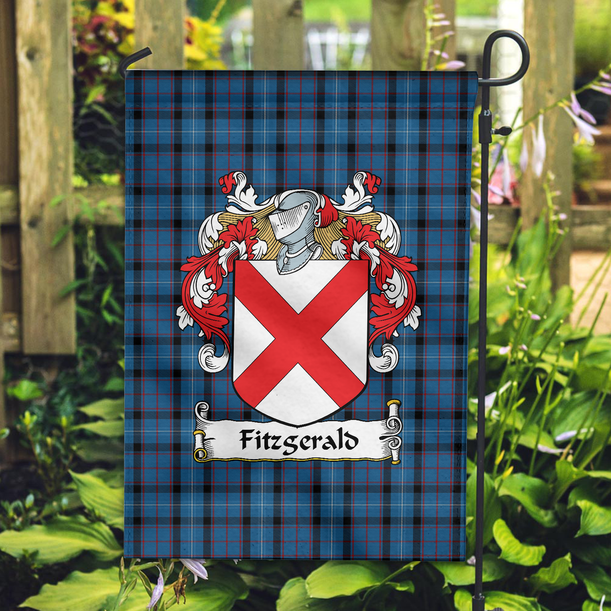 Clan Fitzgerald Tartan Crest Garden Flag AK96 Clan Garden Tartan Today   