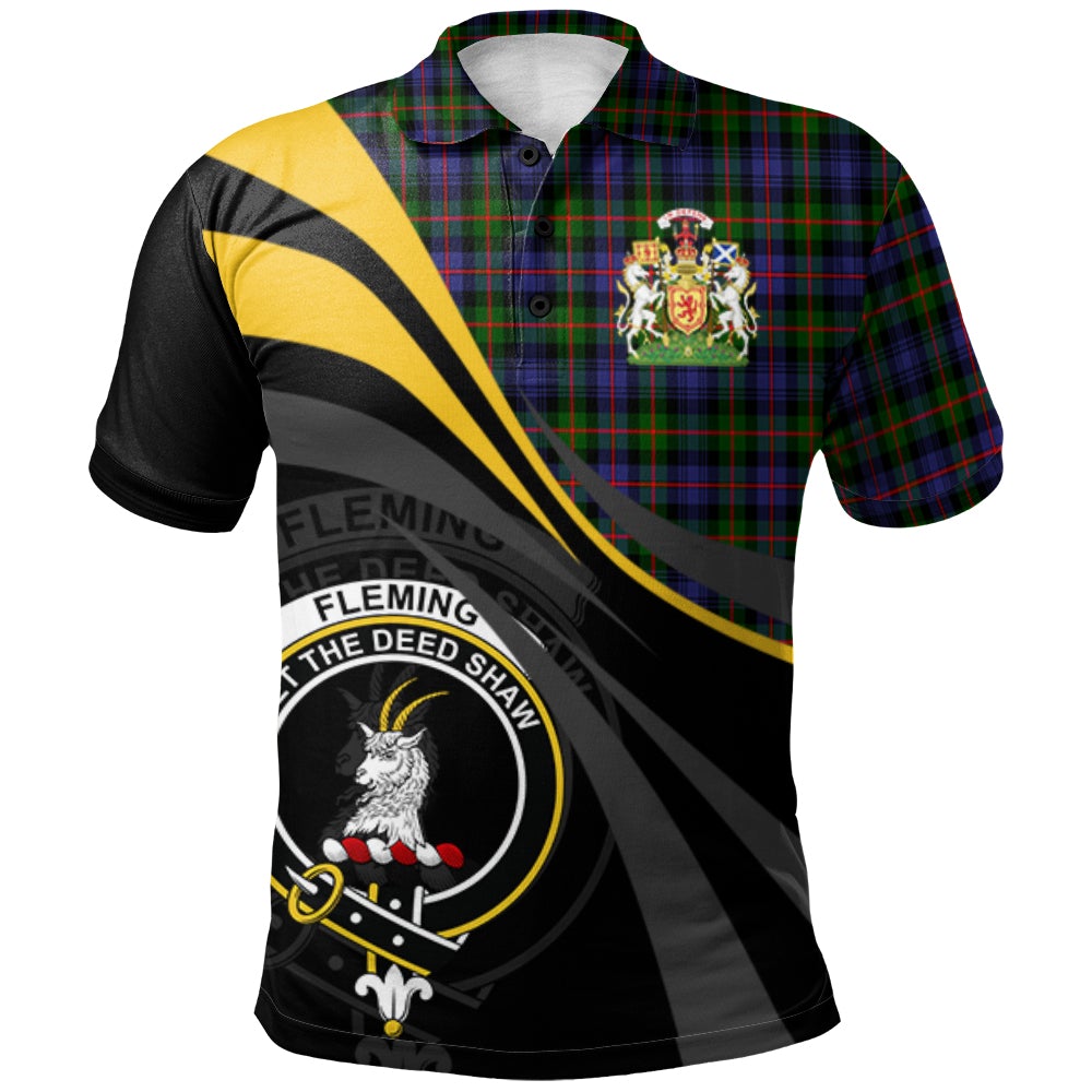 Clan Fleming Tartan Polo Shirt - Royal Coat Of Arms Style PE82 Fleming Tartan Tartan Polo   