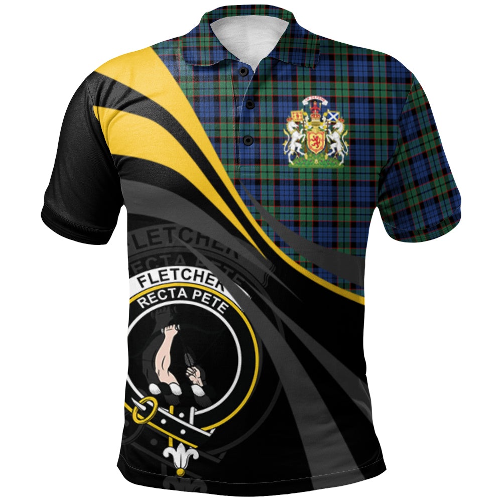 Clan Fletcher Ancient Tartan Polo Shirt - Royal Coat Of Arms Style UI64 Fletcher Ancient Tartan Tartan Polo   