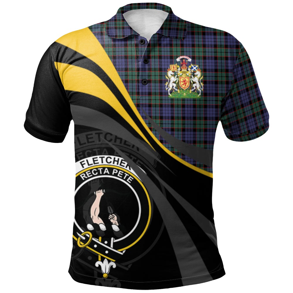 Clan Fletcher Modern Tartan Polo Shirt - Royal Coat Of Arms Style FD15 Fletcher Modern Tartan Tartan Polo   