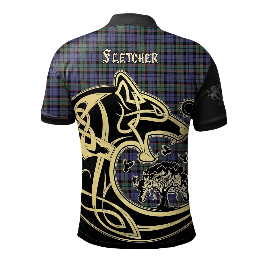 Clan Fletcher Modern Tartan Polo Shirt Viking Wolf CS28 Fletcher Modern Tartan Tartan Polo   