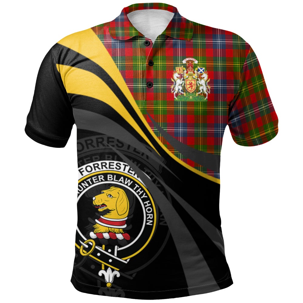 Clan Forrester Tartan Polo Shirt - Royal Coat Of Arms Style CW31 Forrester Tartan Tartan Polo   