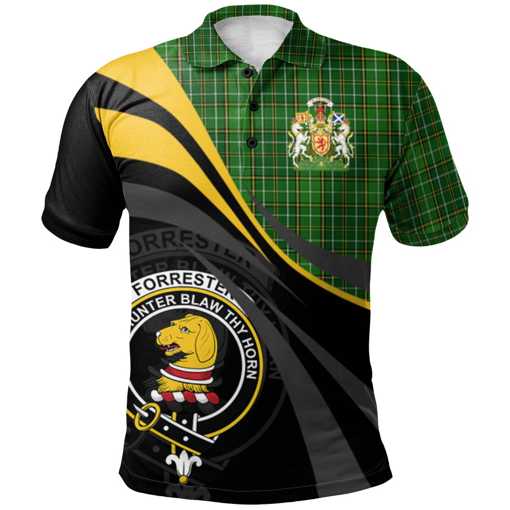 Clan Forrester or Foster Hunting Tartan Polo Shirt - Royal Coat Of Arms Style GI37 Forrester or Foster Hunting Tartan Tartan Polo   