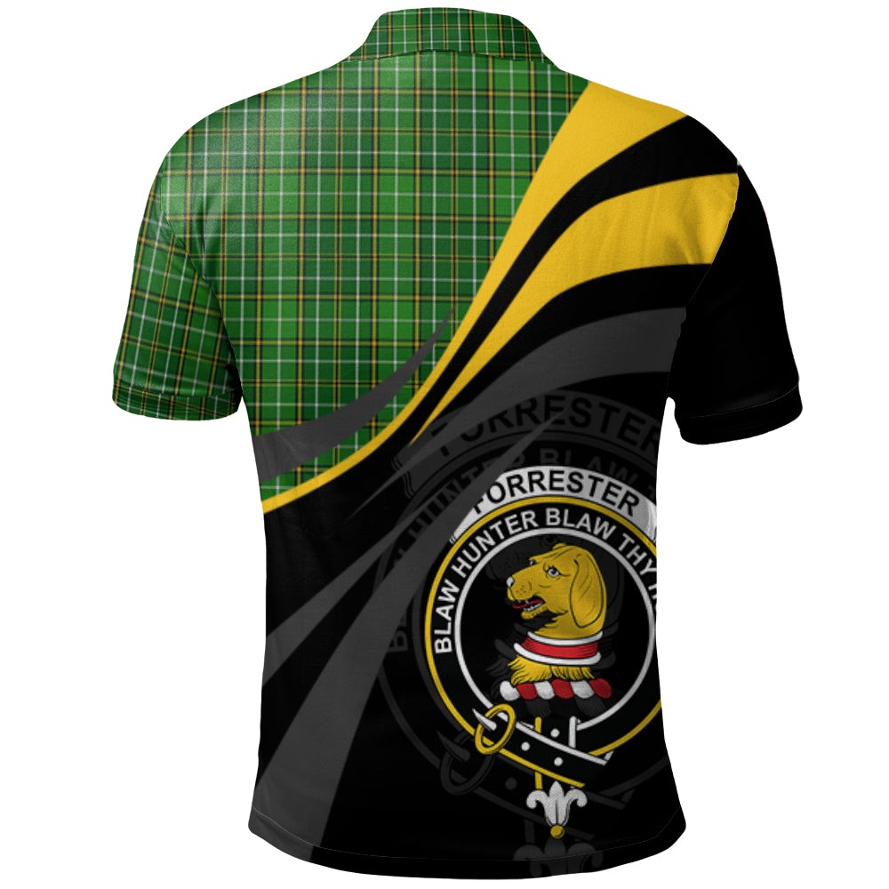 Clan Forrester or Foster Hunting Tartan Polo Shirt - Royal Coat Of Arms Style GI37 Forrester or Foster Hunting Tartan Tartan Polo   