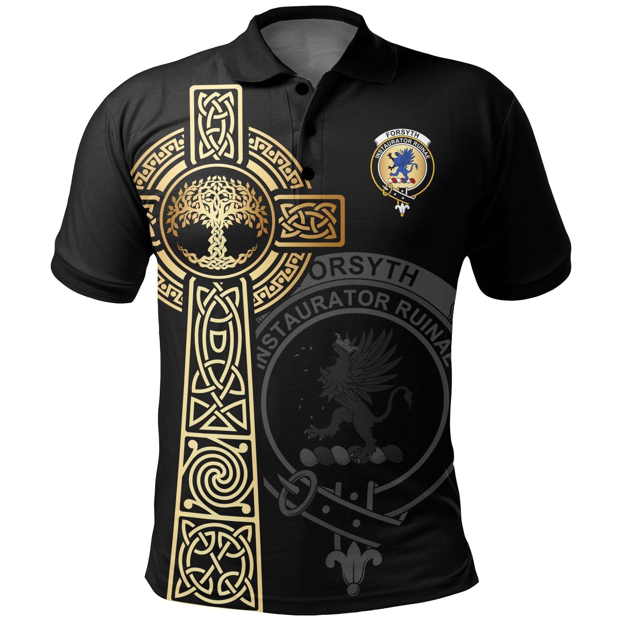 Clan Forsyth Clan Unisex Polo Shirt - Celtic Tree Of Life WW65 Forsyth Tartan Tartan Polo   