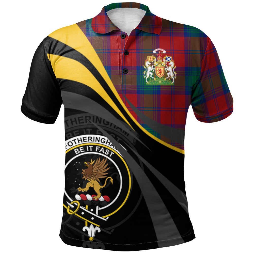 Clan Fotheringham Modern Tartan Polo Shirt - Royal Coat Of Arms Style BN29 Fotheringham Modern Tartan Tartan Polo   