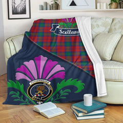 Clan Fotheringham Tartan Crest Premium Blanket Thistle Style XM36 Clan Fotheringham Tartan Today   