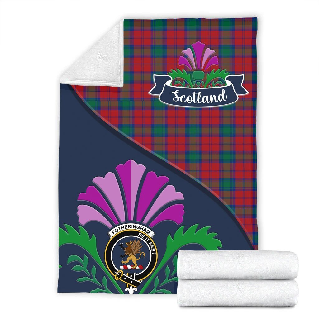 Clan Fotheringham Tartan Crest Premium Blanket Thistle Style XM36 Clan Fotheringham Tartan Today   