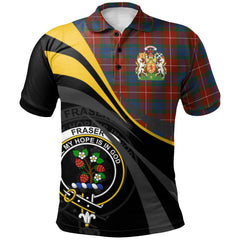 Clan Fraser Ancient Tartan Polo Shirt - Royal Coat Of Arms Style DP34 Fraser Ancient Tartan Tartan Polo   