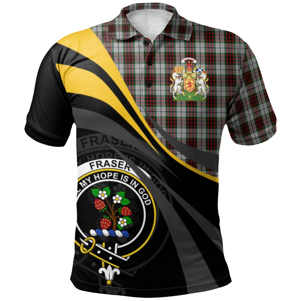 Clan Fraser Dress Tartan Polo Shirt - Royal Coat Of Arms Style GJ66 Fraser Dress Tartan Tartan Polo   