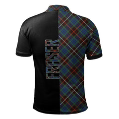 Clan Fraser Hunting Ancient Tartan Polo Shirt Half of Me - Cross Style CU50 Fraser Hunting Ancient Tartan Tartan Polo   