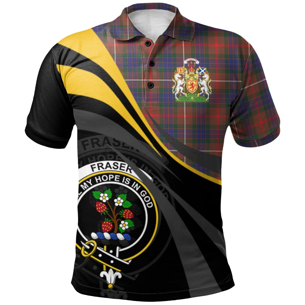 Clan Fraser Hunting Modern Tartan Polo Shirt - Royal Coat Of Arms Style SS14 Fraser Hunting Modern Tartan Tartan Polo   