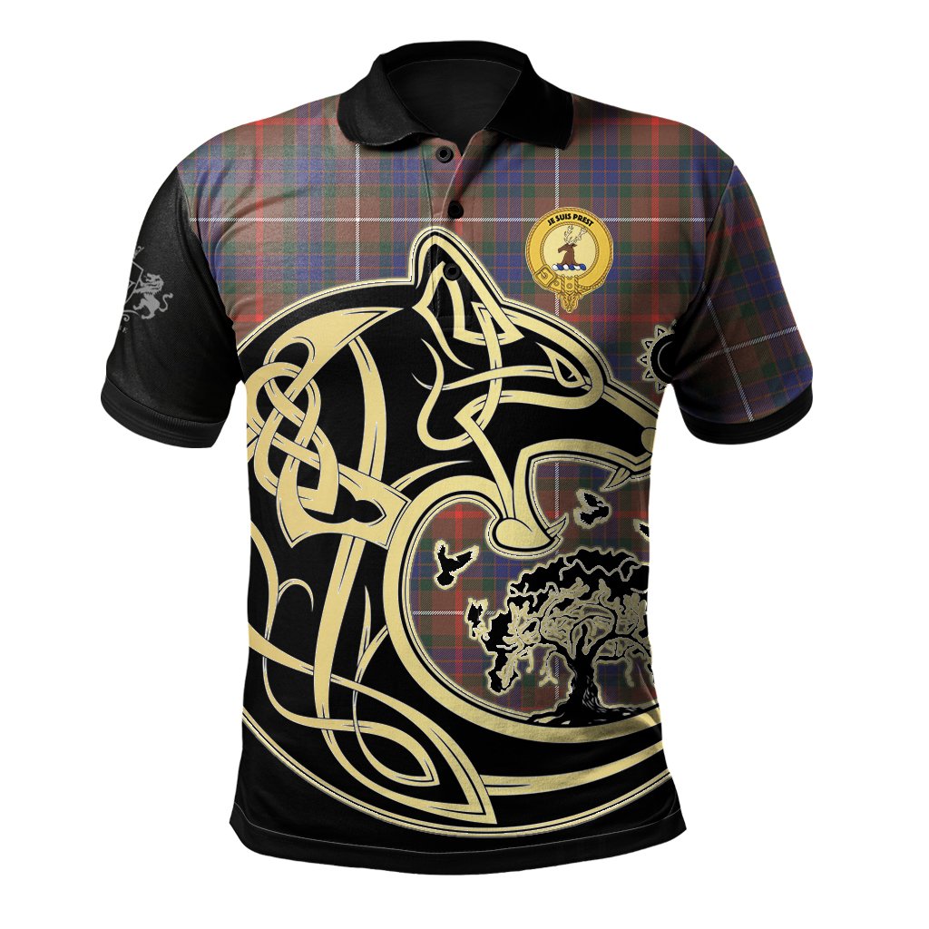 Clan Fraser Hunting Modern Tartan Polo Shirt Viking Wolf UD76 Fraser Hunting Modern Tartan Tartan Polo   