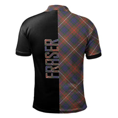 Clan Fraser Hunting Modern Tartan Polo Shirt Half of Me - Cross Style LL49 Fraser Hunting Modern Tartan Tartan Polo   