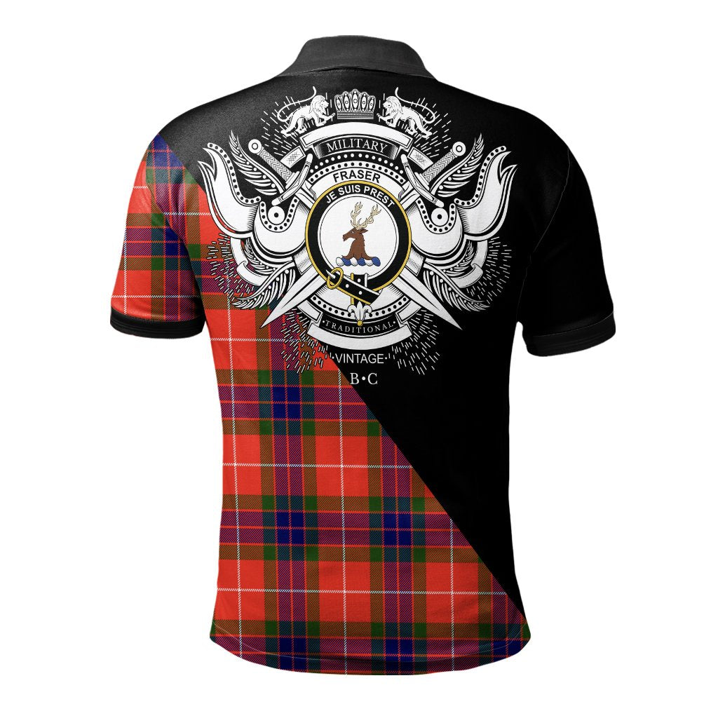 Clan Fraser Modern Clan - Military Polo Shirt WZ51 Fraser Modern Tartan Tartan Polo   