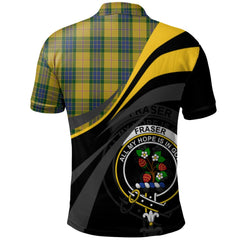 Clan Fraser Yellow Tartan Polo Shirt - Royal Coat Of Arms Style QG97 Fraser Yellow Tartan Tartan Polo   