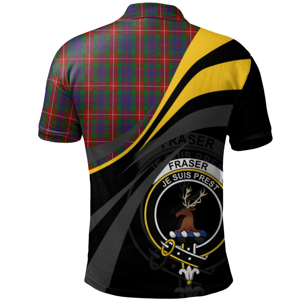 Clan Fraser of Lovat Tartan Polo Shirt - Royal Coat Of Arms Style WA50 Fraser of Lovat Tartan Tartan Polo   