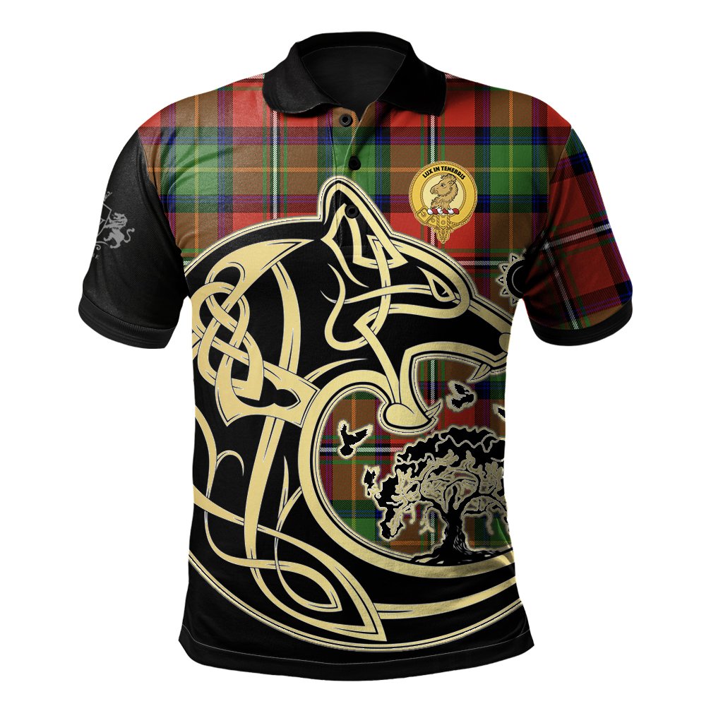 Clan Fullerton Tartan Polo Shirt Viking Wolf GN18 Fullerton Tartan Tartan Polo   