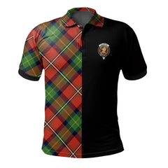 Clan Fullerton Tartan Polo Shirt Half of Me - Cross Style TI12 Fullerton Tartan Tartan Polo   