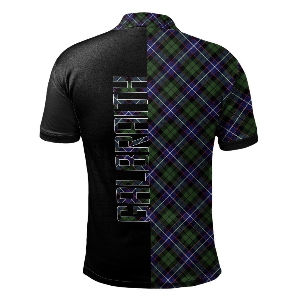 Clan Galbraith Modern Tartan Polo Shirt Half of Me - Cross Style MP98 Galbraith Modern Tartan Tartan Polo   