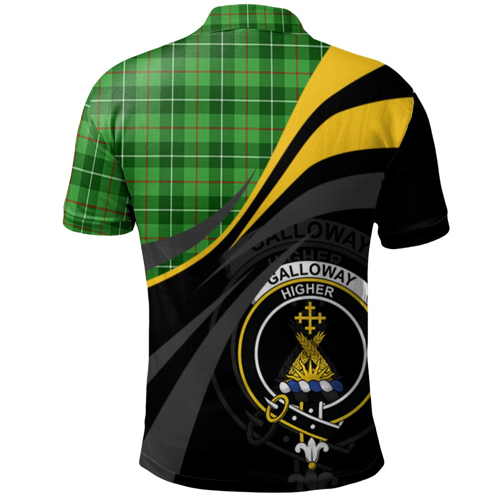 Clan Galloway Tartan Polo Shirt - Royal Coat Of Arms Style RF38 Galloway Tartan Tartan Polo   