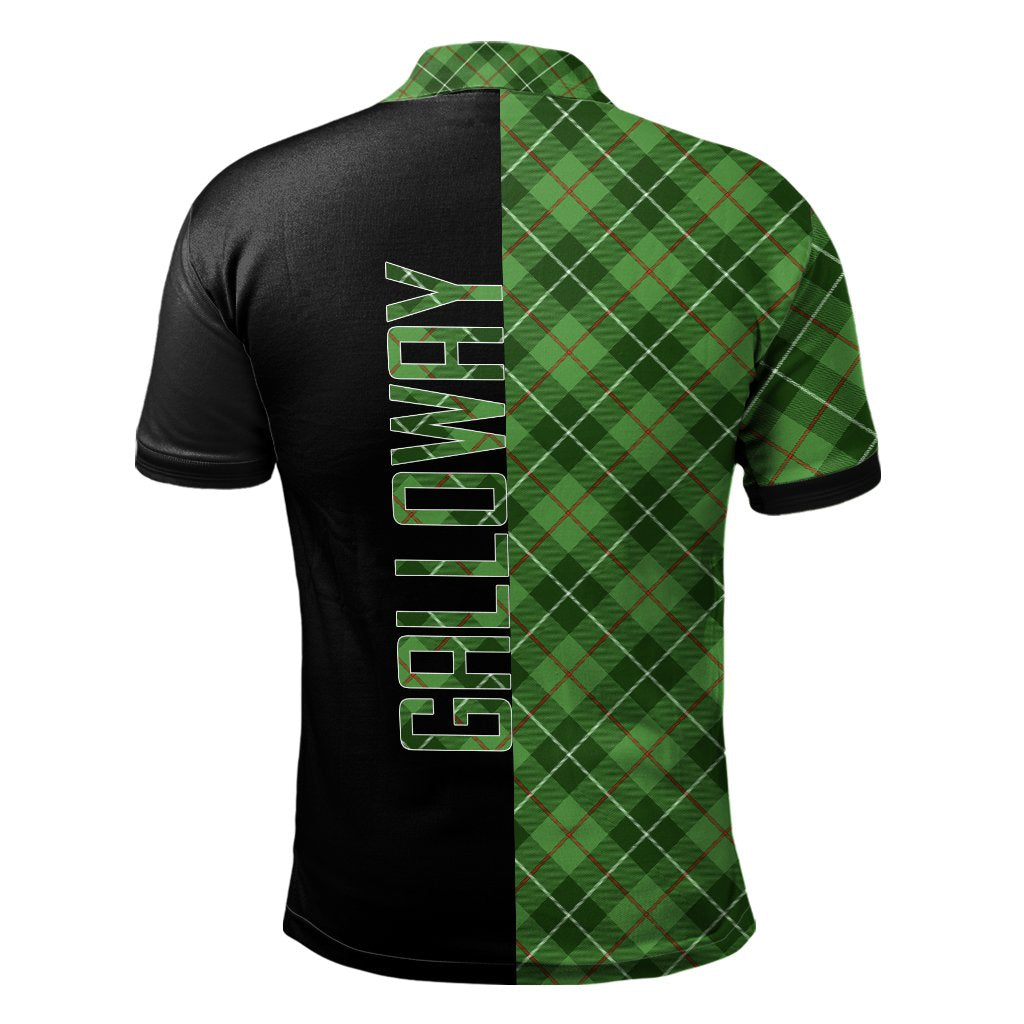 Clan Galloway Tartan Polo Shirt Half of Me - Cross Style RI22 Galloway Tartan Tartan Polo   