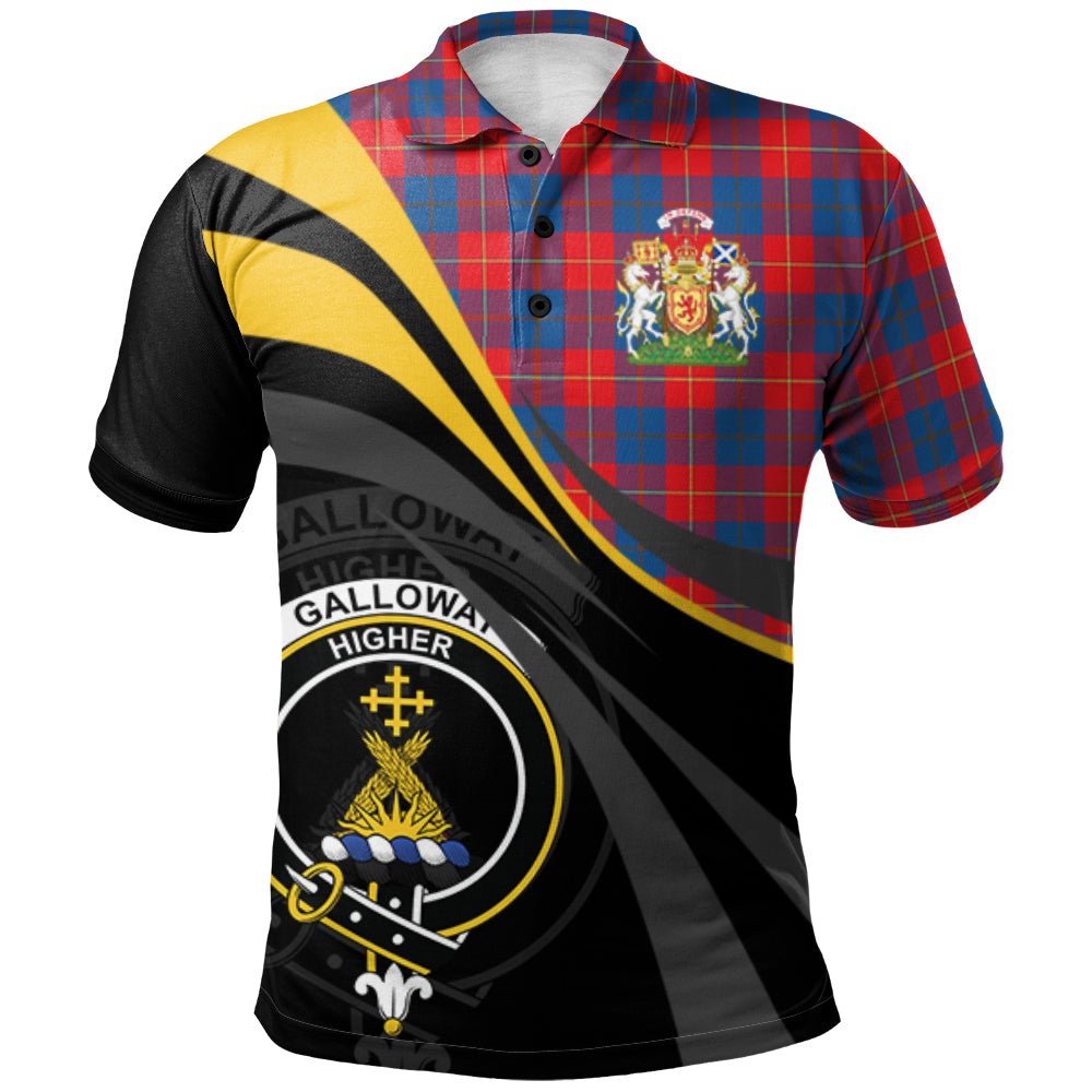 Clan Galloway Red Tartan Polo Shirt - Royal Coat Of Arms Style KO84 Galloway Red Tartan Tartan Polo   